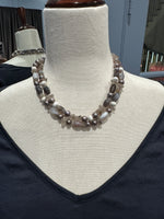 36" Pearl, Clear Agate & Herkimer Necklace | Ulka Rocks