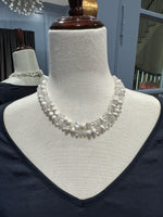 36" Mix of White Gemstone & Pearl Necklace | Ulka Rocks