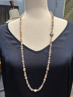 36" Polished Clear Moonstone Necklace | Ulka Rocks