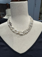 36" Mix of White Gemstones and Pearl Necklace | Ulka Rocks