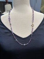 26" Pink & Purple Purple Amethyst with Lavender Chalcedony Necklace | Ulka Rocks