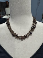 36" Smoky Topaz Brown Pearl Necklace | Ulka Rocks