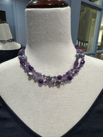 35" Purple Amethyst Lavender Pearl Necklace | Ulka Rocks