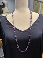 35" Purple Amethyst Lavender Pearl Necklace | Ulka Rocks