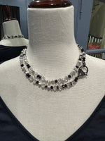 36" Herkimer Quartz, Keshi Black Pearls & Black Spinel Necklace with One-of-a-kind Black Spinel and Pearl Clasp | Ulka Rocks