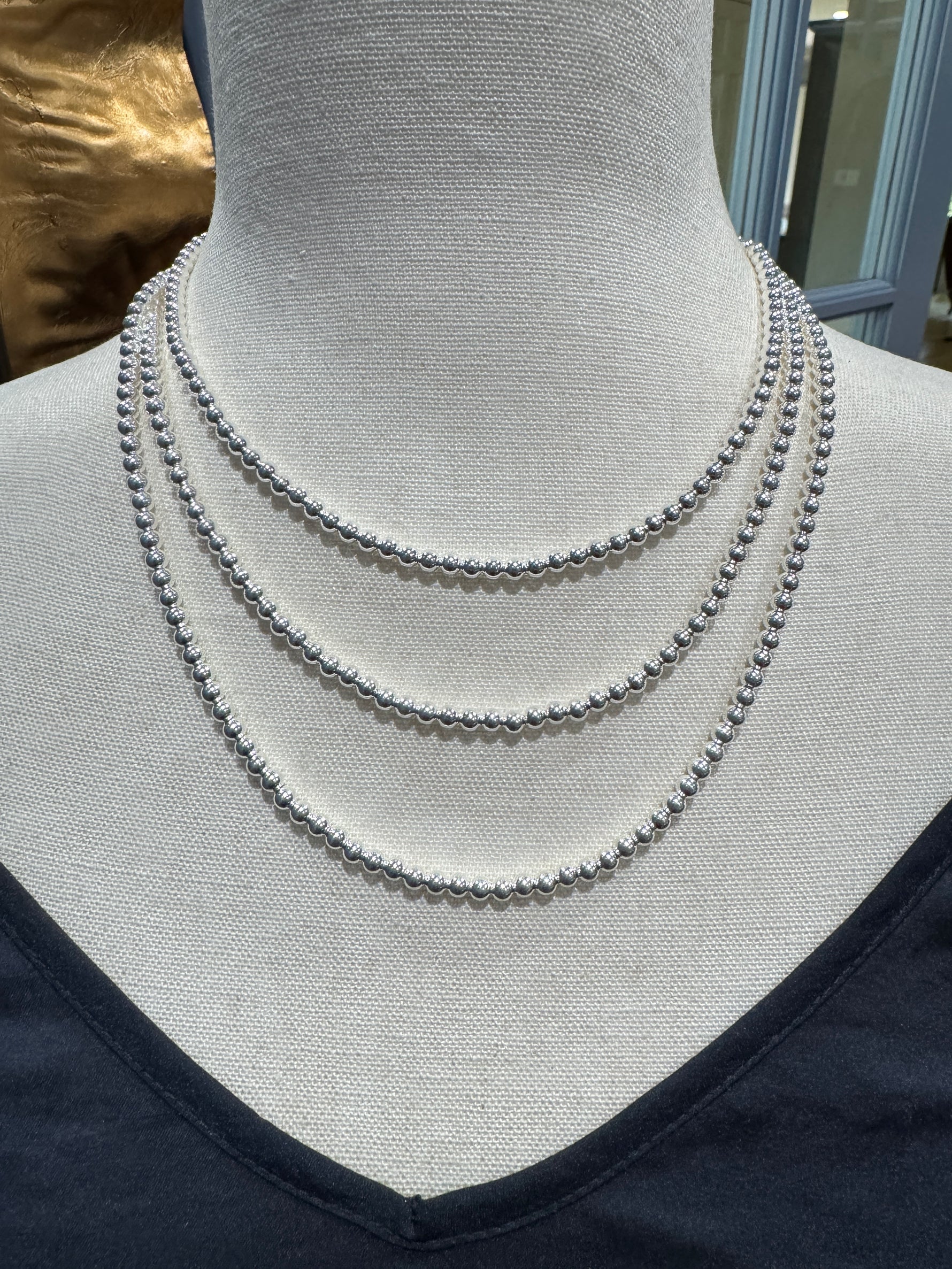 16"-20" Sterling Silver Ball Chain Necklace | Ulka Rocks