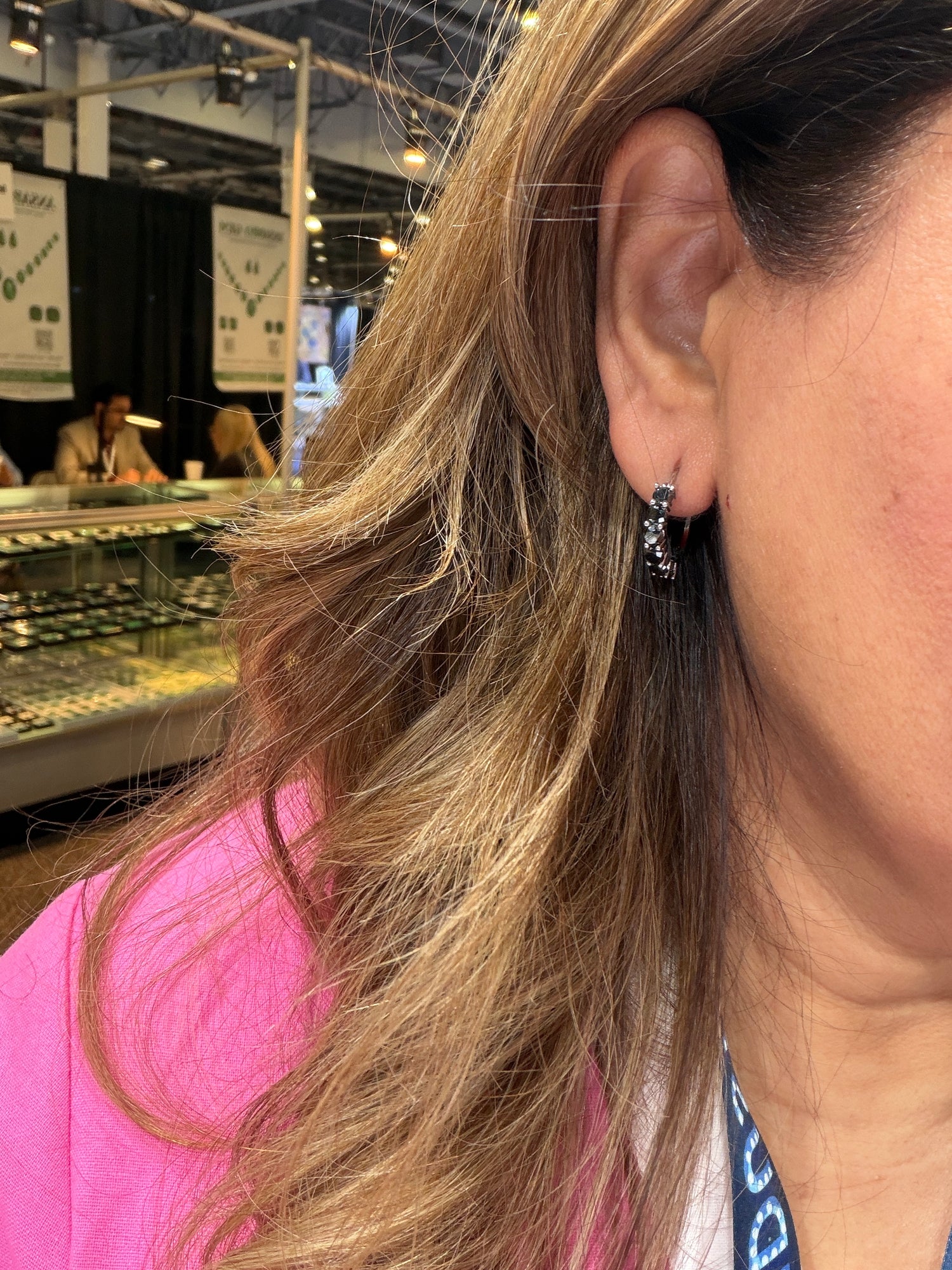 Show Special: Sterling Silver Earrings With Colored Diamond