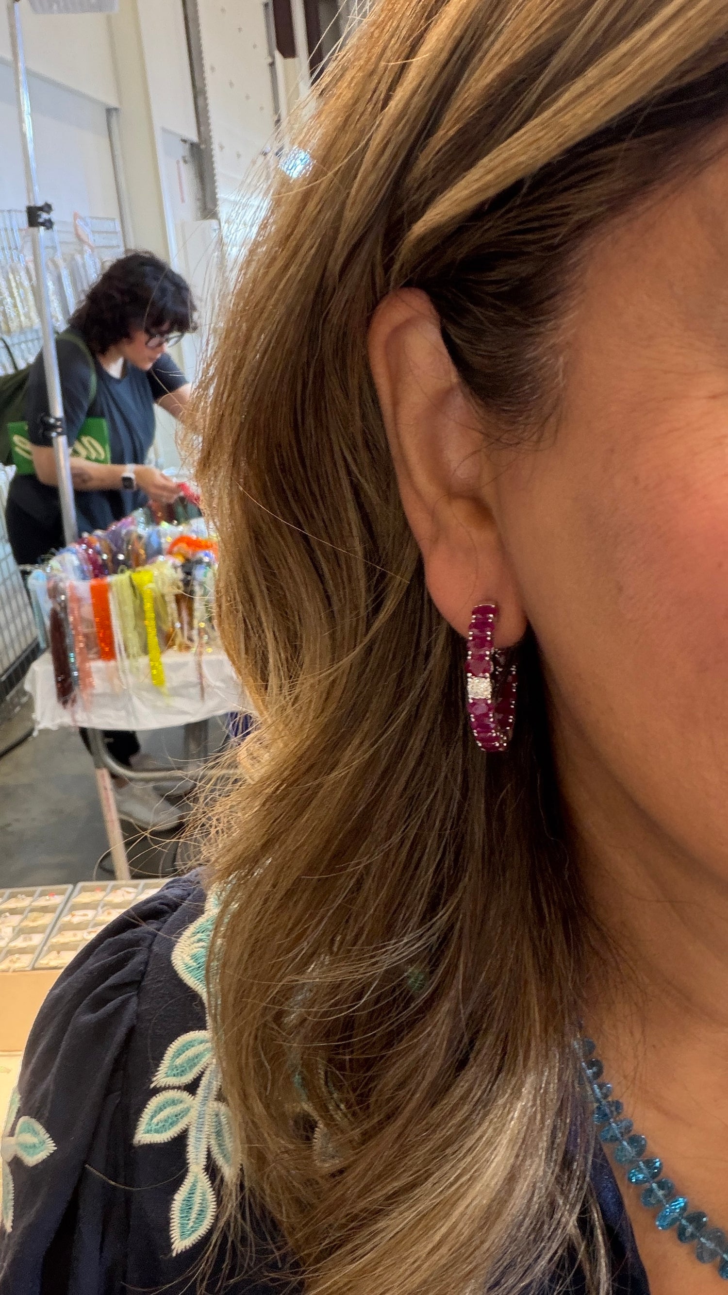 18k White Gold Earrings With Ruby