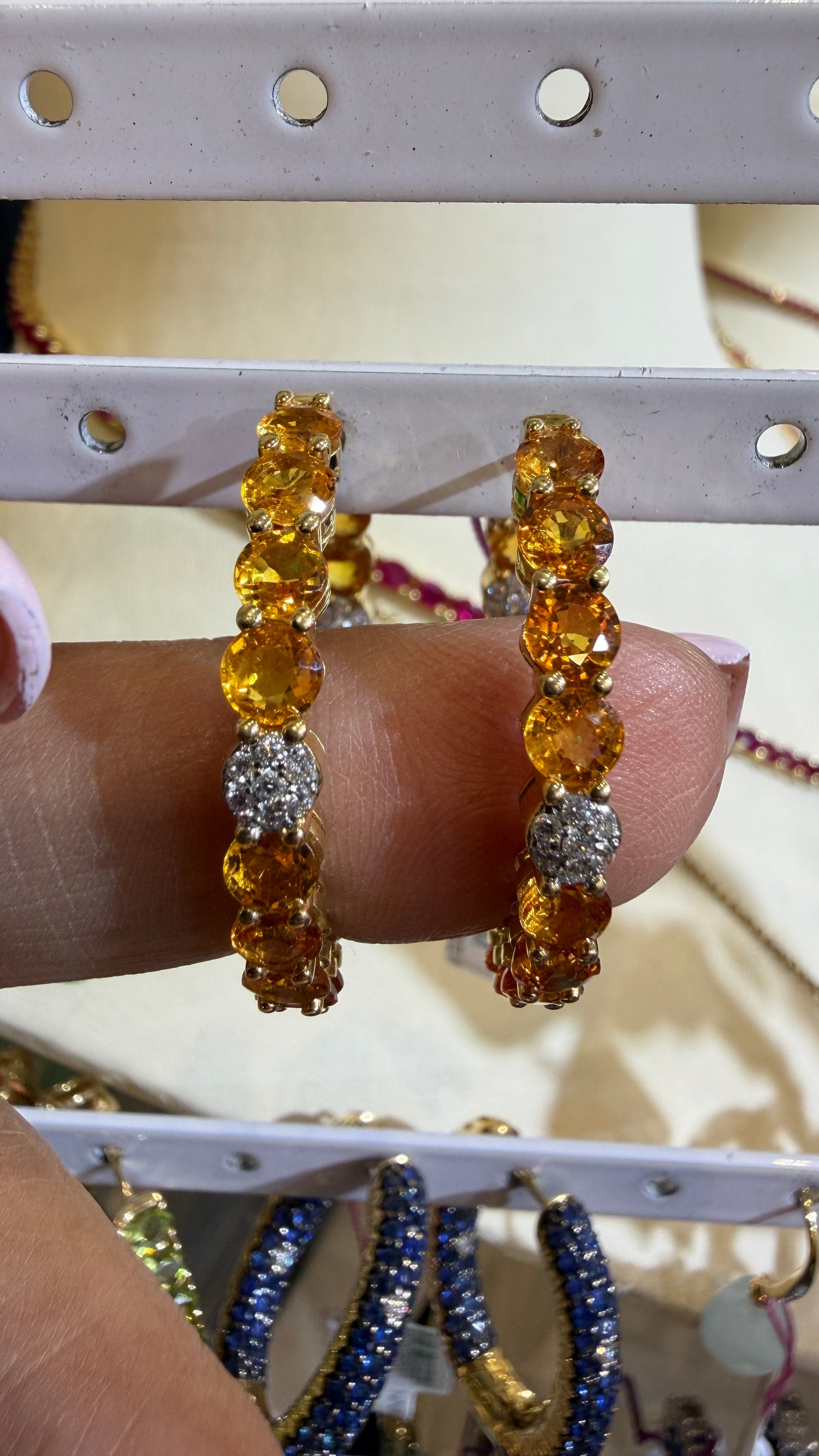 18k Gold Earrings With Citrine