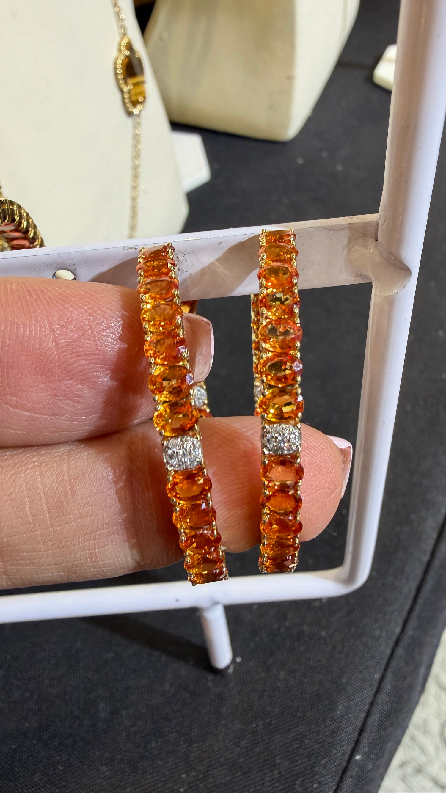 18k Gold Earrings With Citrine