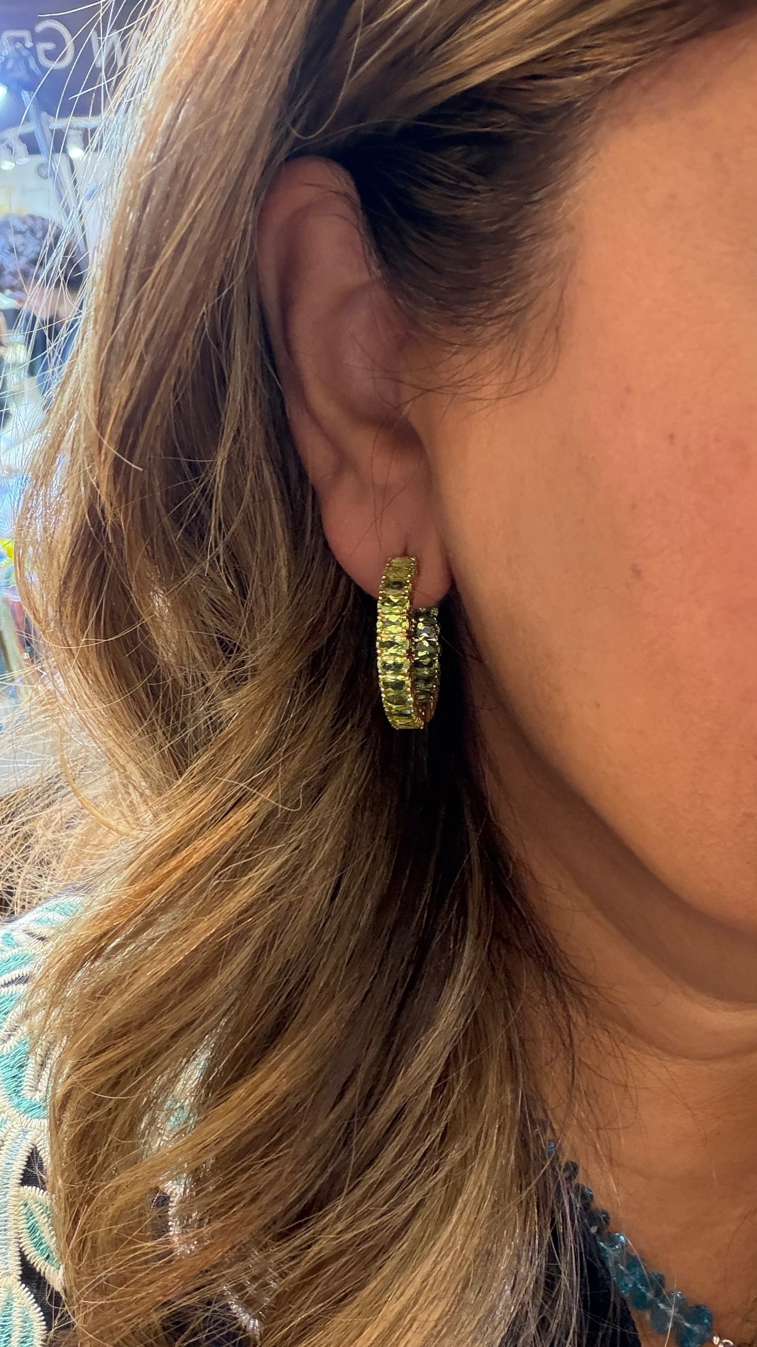 14k Yellow Gold Earrings With Peridot