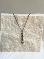 Tahitian Black Pearl and Diamond Drop Necklace | Ulka Rocks