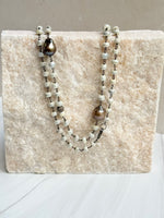 Wire-wrapped Spinel Necklace with Chocolate Tahitian White Pearl and Diamond Bead Accents | Ulka Rocks