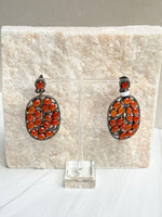 Orange Carnelian Diamond Earrings | Ulka Rocks
