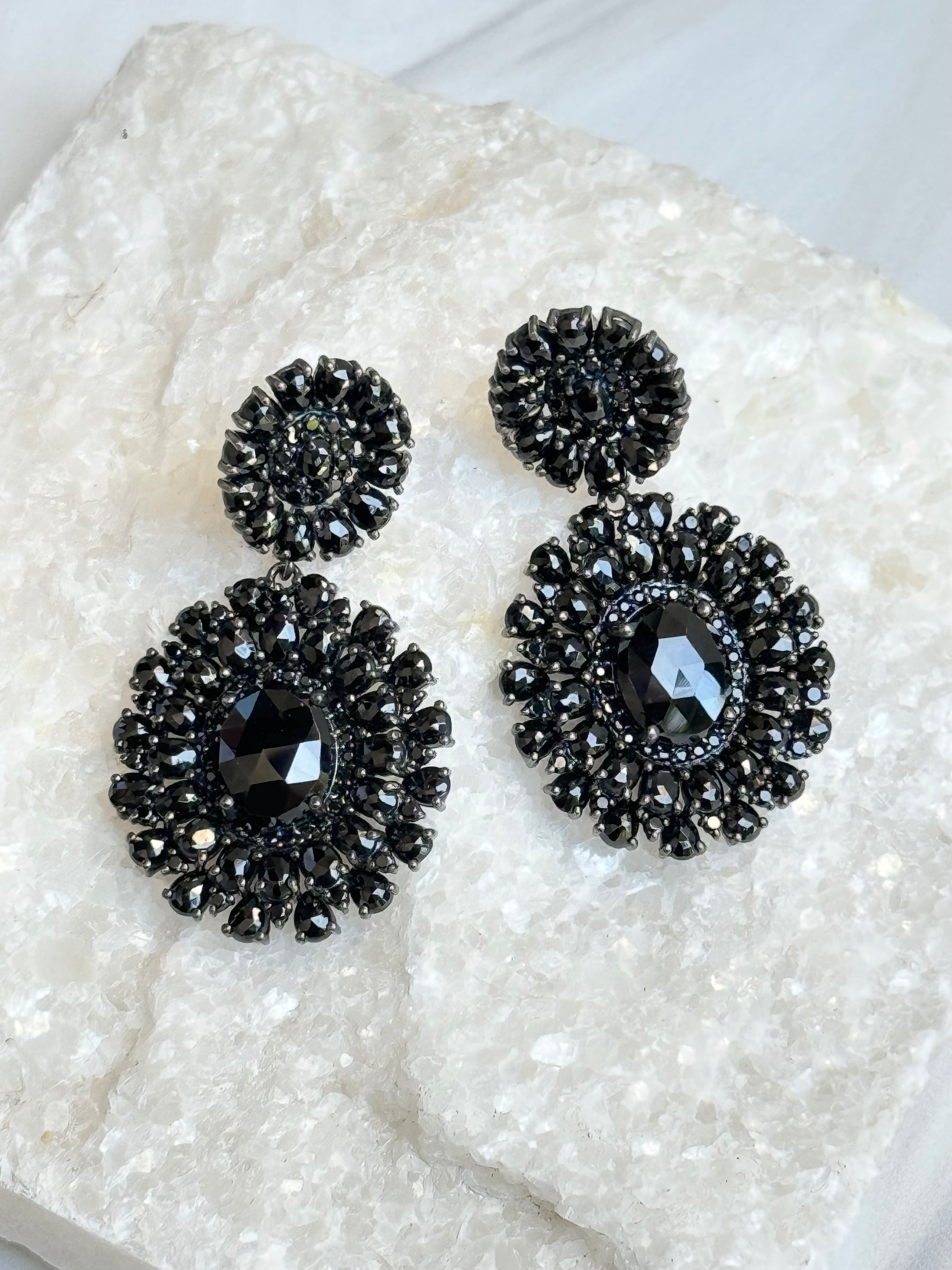 Black Black Spinel Earrings | Ulka Rocks