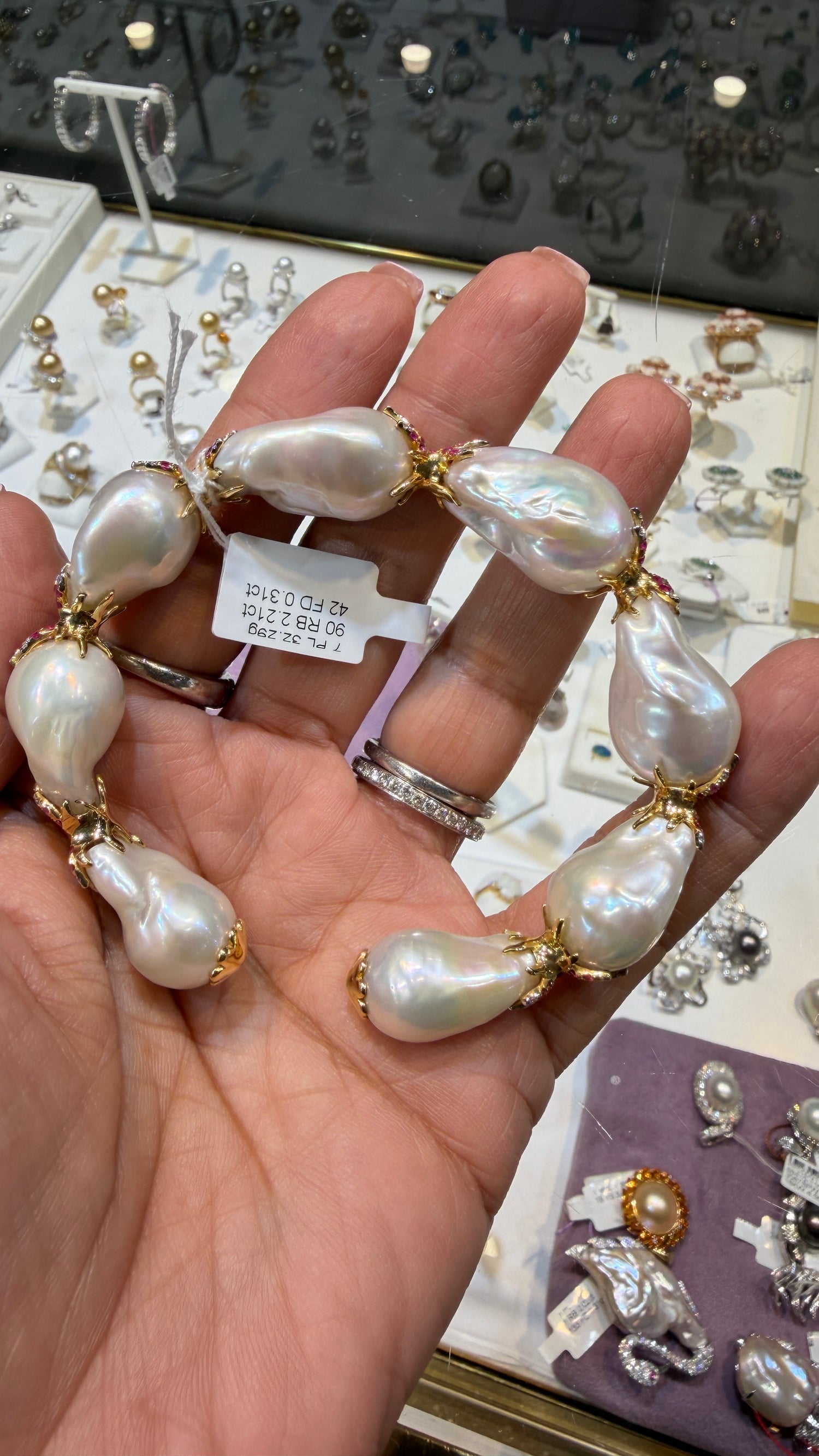 14k Yellow Gold Bracelet With Pearl And Ruby