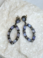 Purple Tanzanite Open Oval Earrings | Ulka Rocks