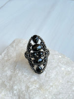 Black Black Spinel Ring - 4 Stone | Ulka Rocks
