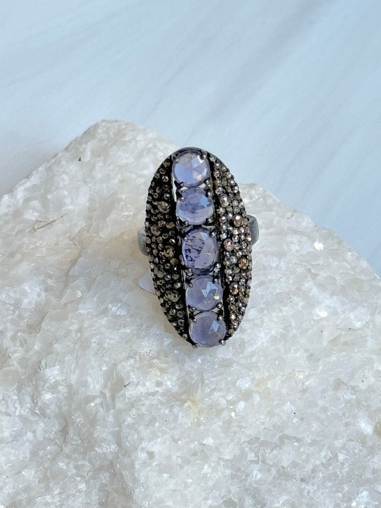 Blue Tanzanite Diamond Ring | Ulka Rocks