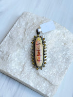 Orange Opal with Rare Yellow Diamonds Pendant | Ulka Rocks