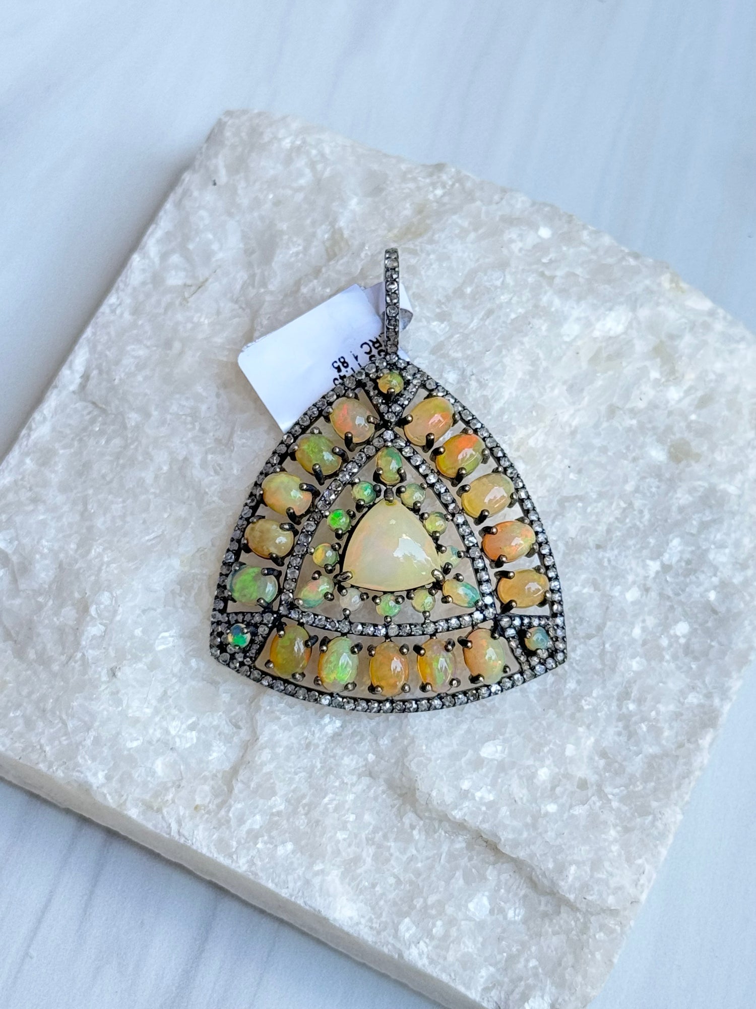 Triangle Orange Opal Pendant | Ulka Rocks