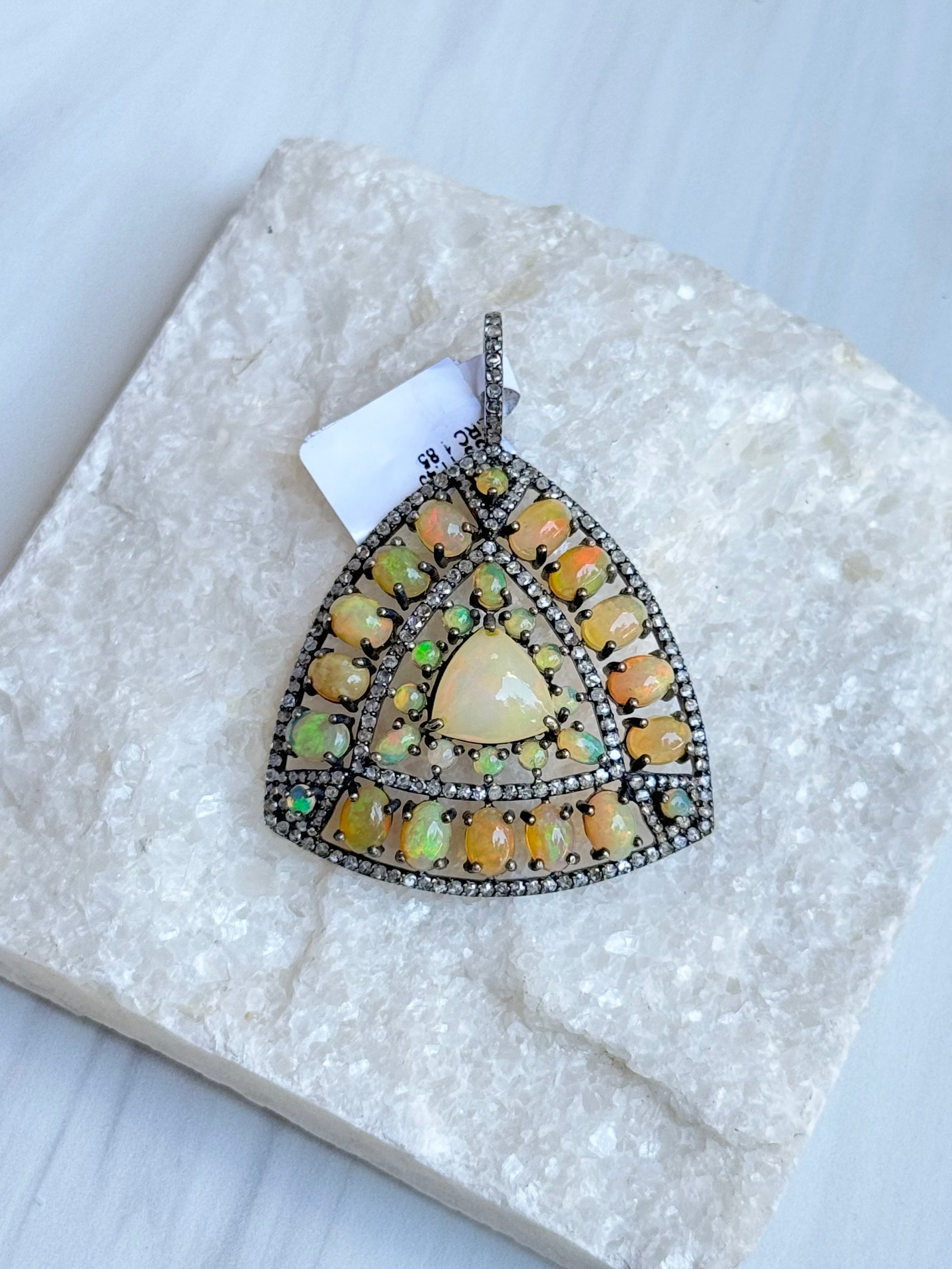 Triangle Orange Opal Pendant | Ulka Rocks