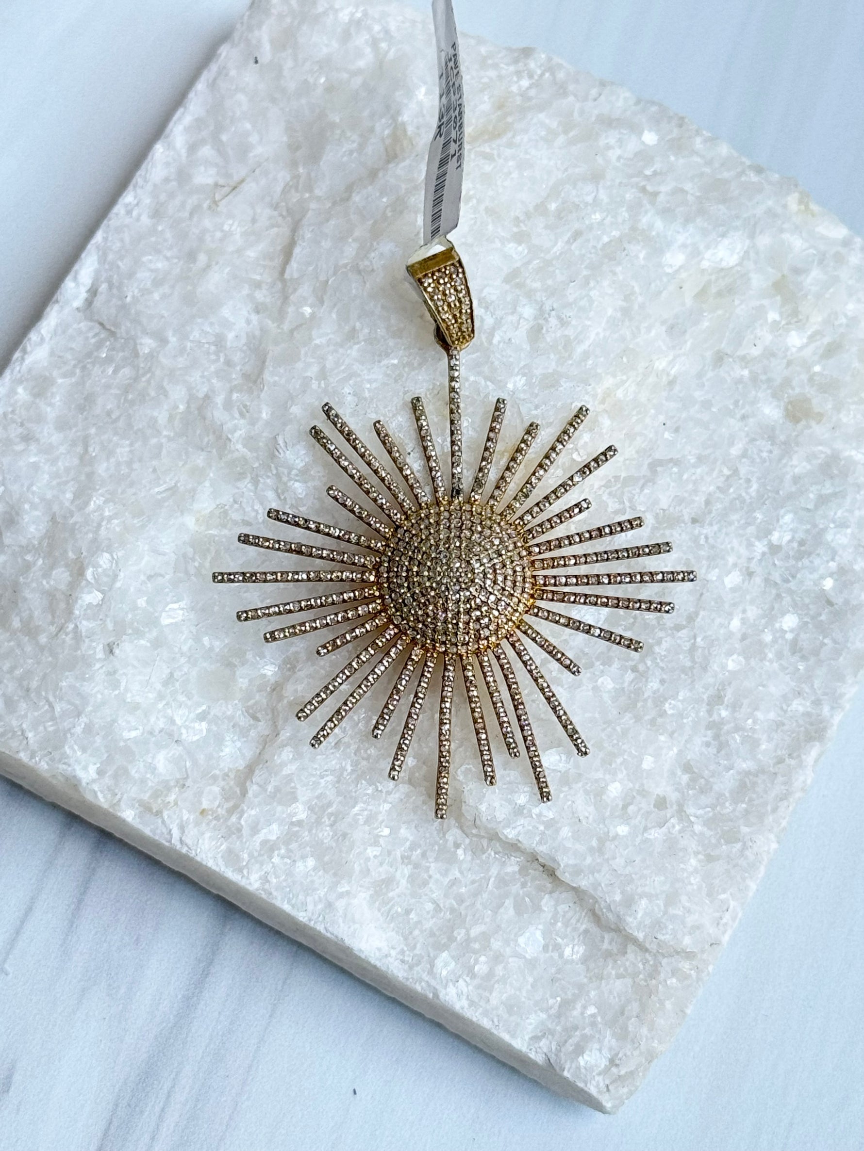 Gold Diamond Starburst Pendant | Ulka Rocks