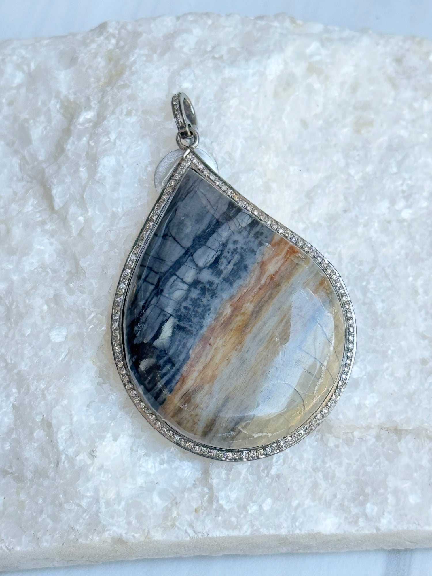 Large Picasso Brown Jasper Pendant | Ulka Rocks