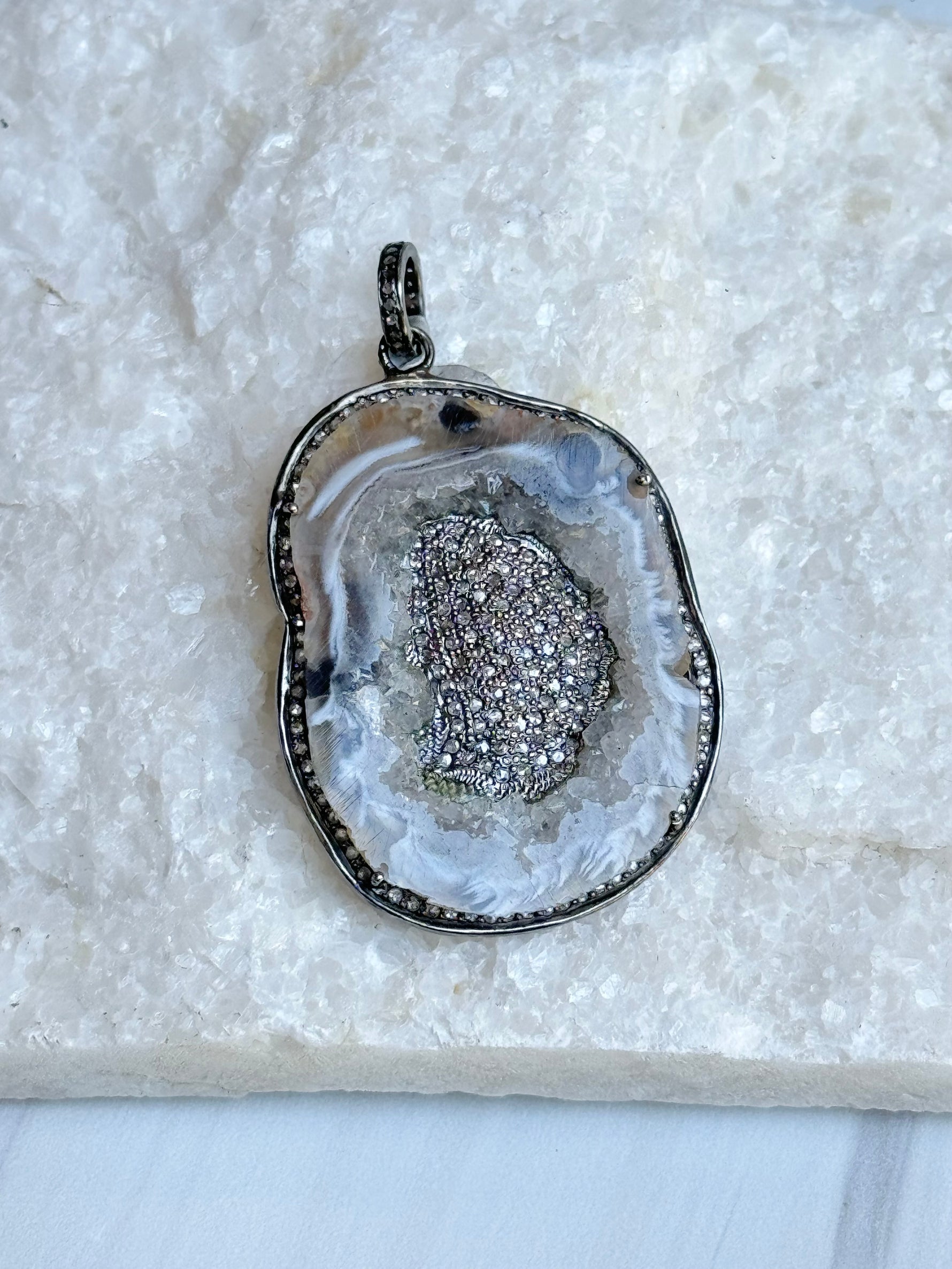 Druzy Diamond Pendant | Ulka Rocks