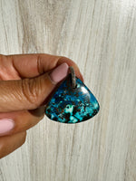 Rock Royalty: Azurite Pendant with 14K Gold Diamond Bail | Ulka Rocks