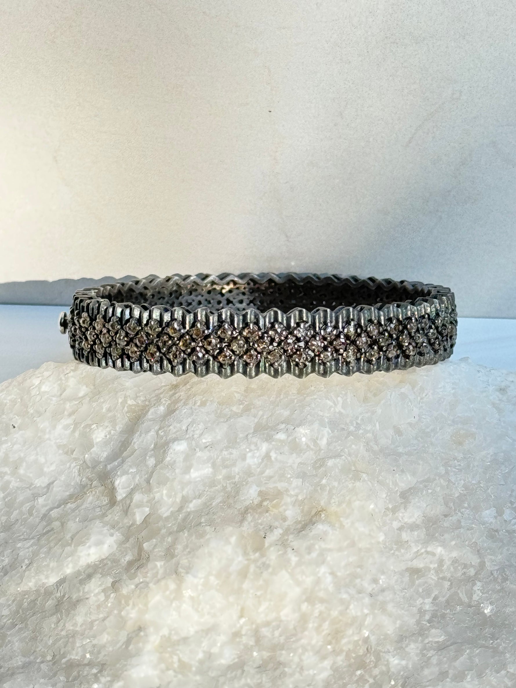 Diamond Sterling Silver Bracelet | Ulka Rocks