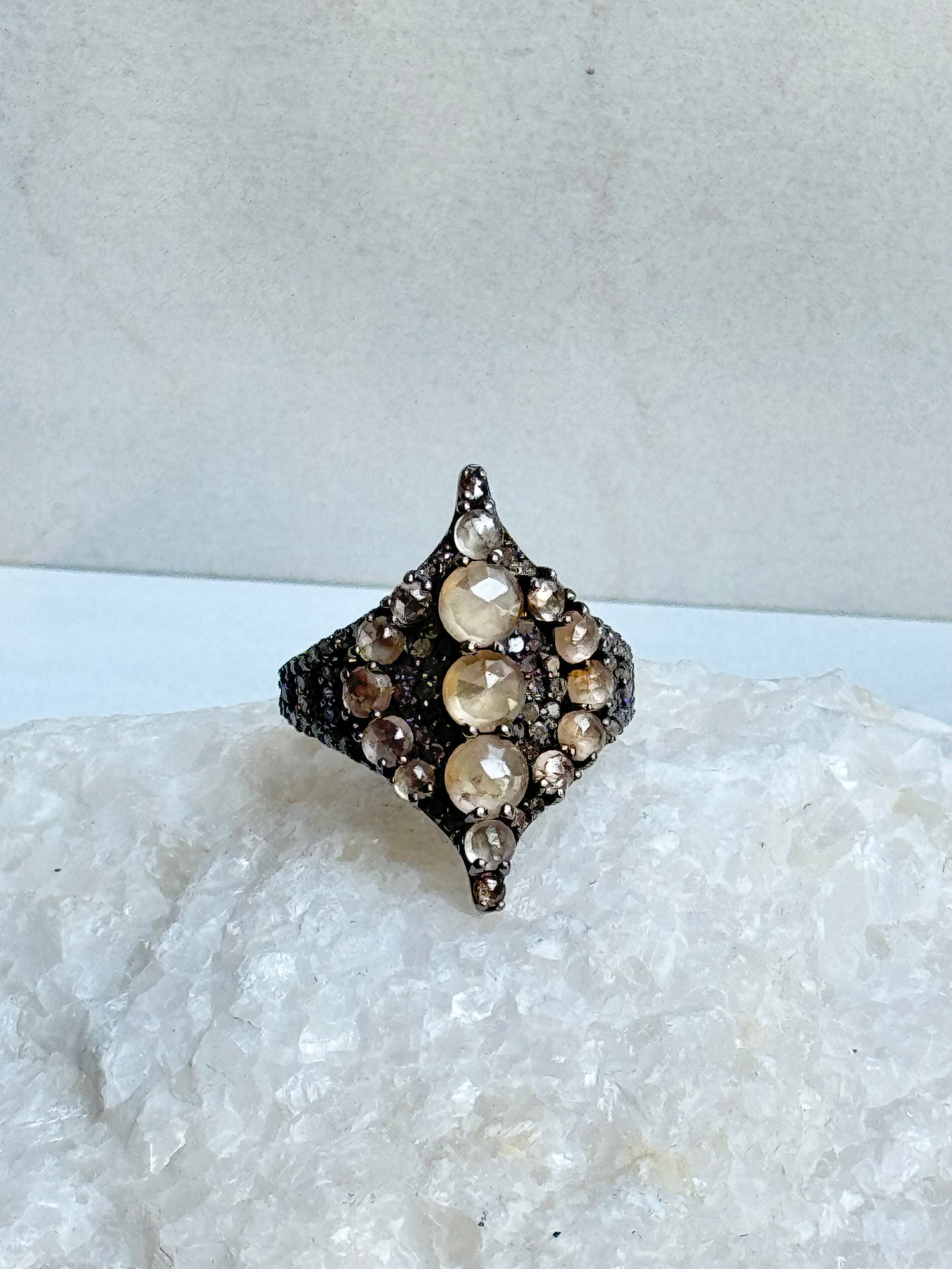 Champagne Sapphire and Diamond Ring | Ulka Rocks