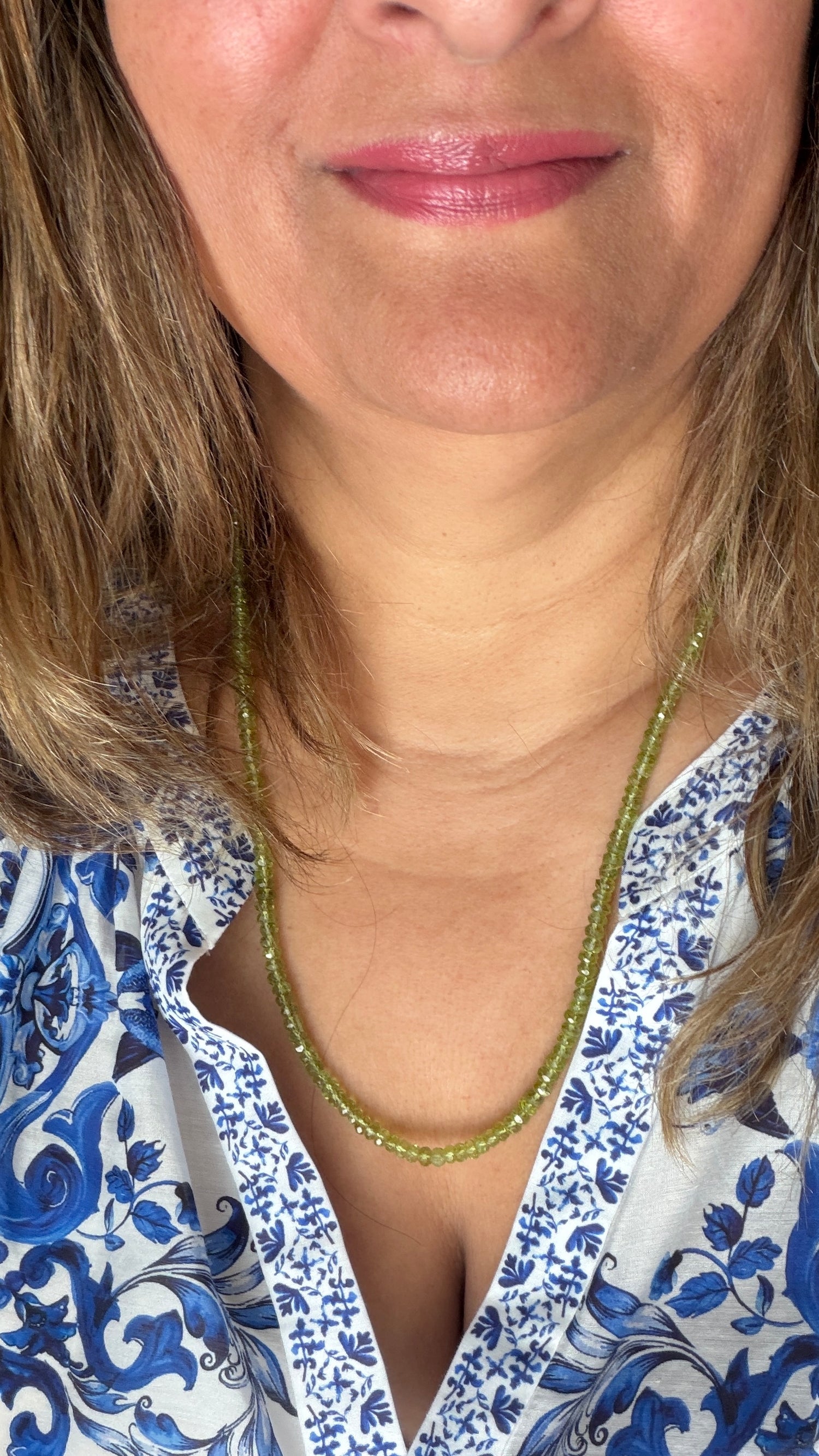 Gold Vermeil Necklace With Peridot 22-24 inches