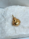 14K Gold Diamond Buddha Pendant