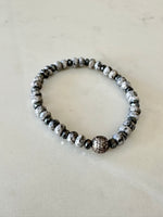 Black and White Diamond Accent Bracelet | Ulka Rocks