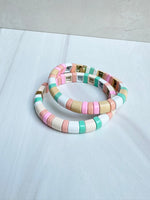 Enamel Bracelet Stack - Pink, White, Cream and Mint | Ulka Rocks
