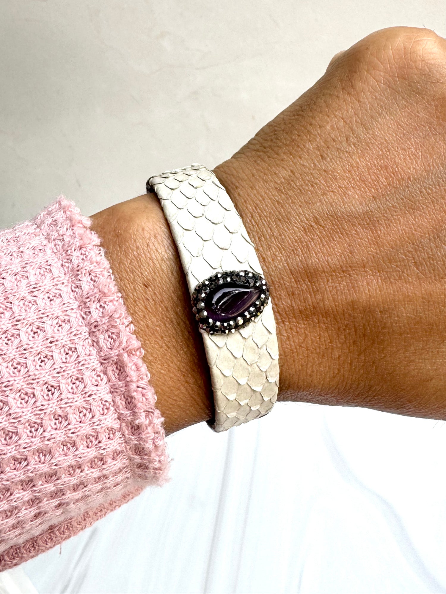 Leather Bracelet - Cream | Ulka Rocks