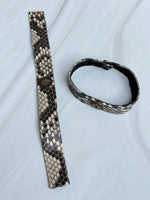 Leather Bracelet - Neutral Pattern - Magnetic Closure | Ulka Rocks