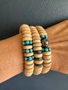 Show Special - Rosewood with Diamond and Turquoise Accents Bracelets