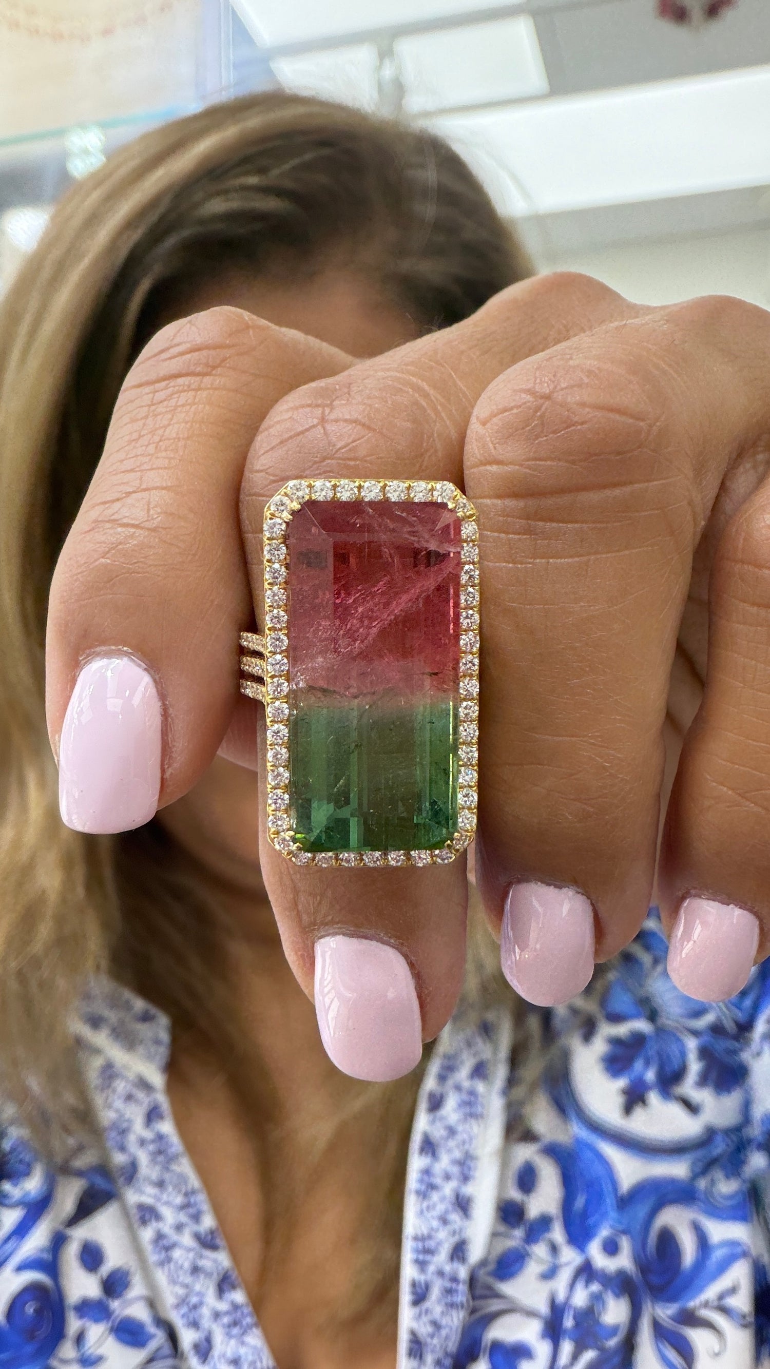 18k Yellow Gold Ring With Tourmaline Size 7