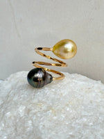 South Sea and Tahitian Black Pearl Ring | Ulka Rocks