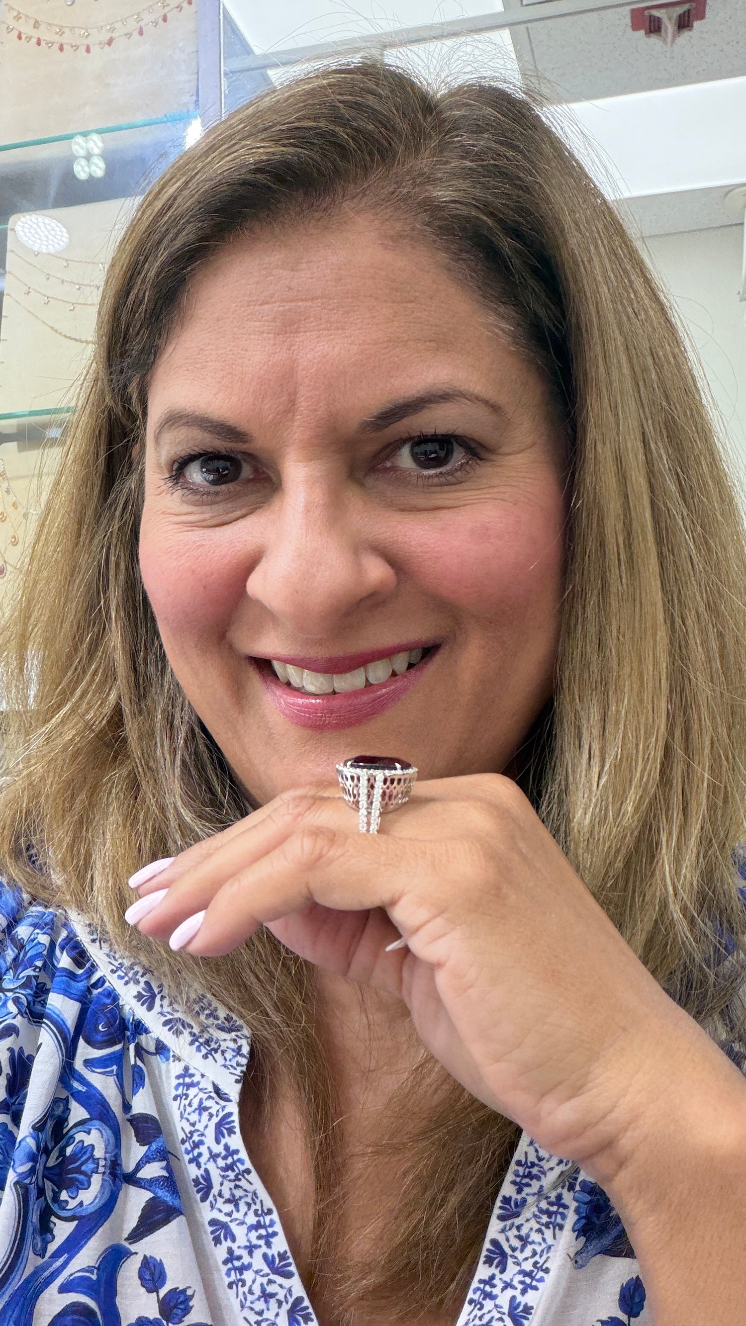 18k White Gold Ring With Tourmaline Size 7