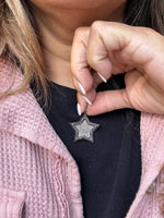 Black Black Spinel and Diamond Star Pendant | Ulka Rocks