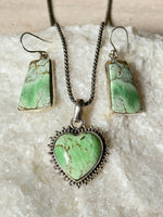 Gift Bundle: Earrings, Sterling Silver Necklace, Pendant - Variscite | Ulka Rocks