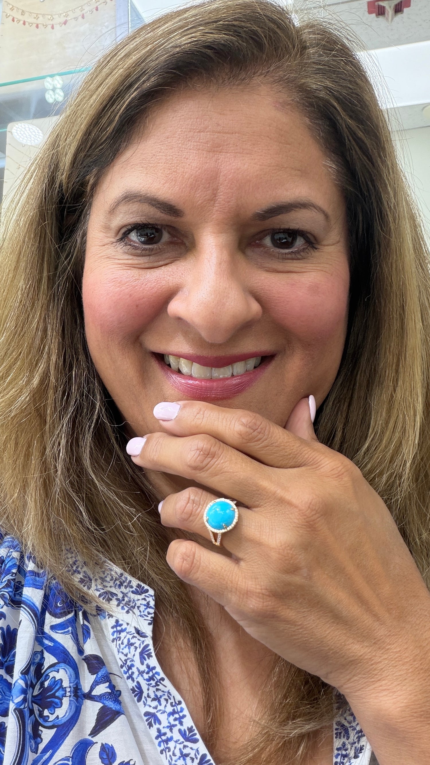 18k Yellow Gold Ring With Turquoise Size 7