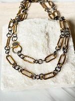 Mixed Metal Necklace with Pave Diamond Clasp | Ulka Rocks