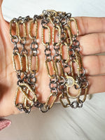Mixed Metal Necklace with Pave Diamond Clasp | Ulka Rocks