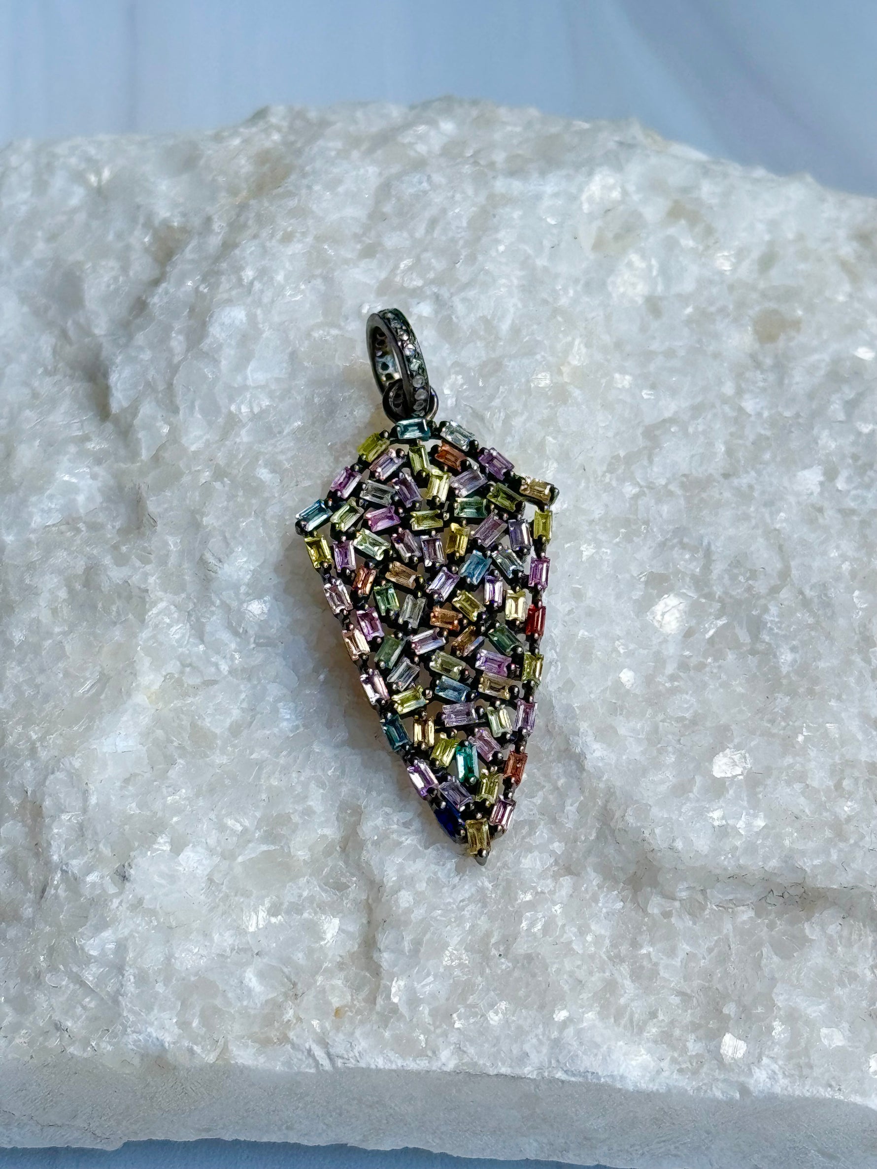 Multi-colored Pastel Pink Sapphire Pendant | Ulka Rocks