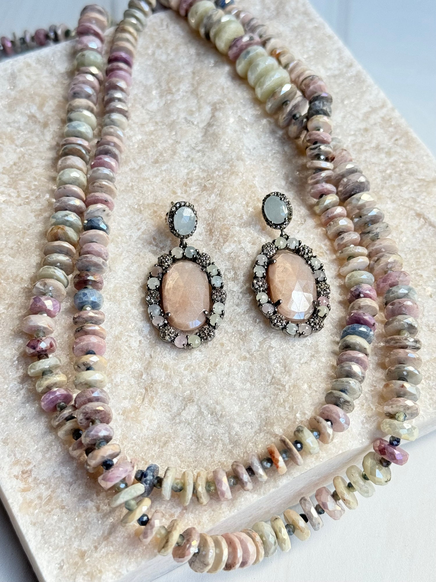 Pastel Sapphire Heshi Necklace | Ulka Rocks