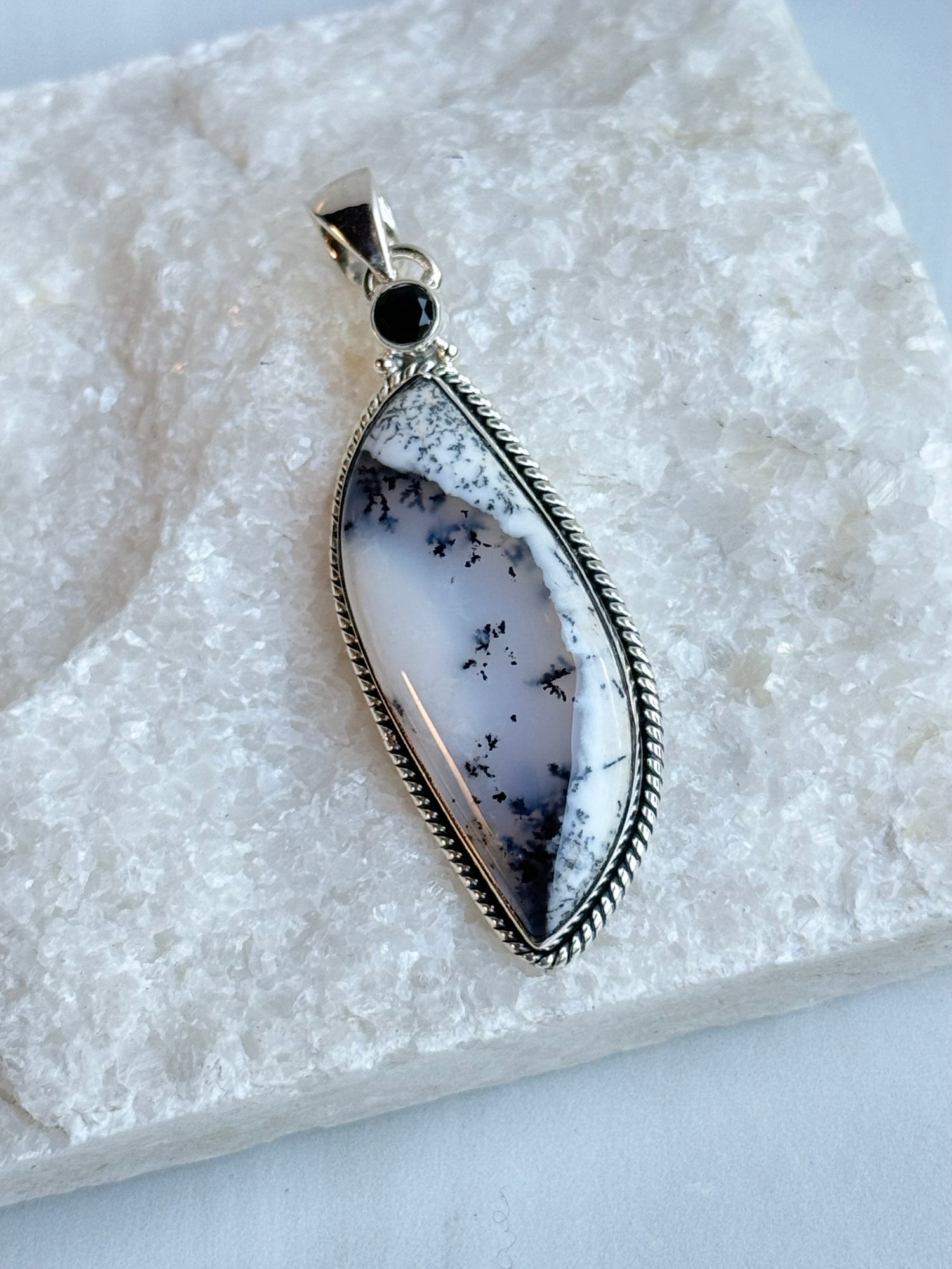 Sterling Silver Dendrite Opal Pendant | Ulka Rocks